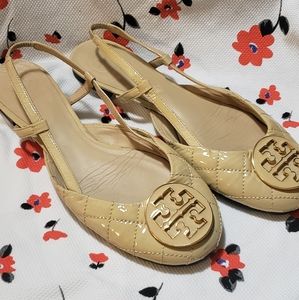 Tory Burch sling back patent leather flats